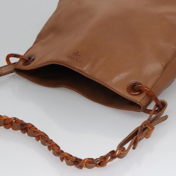 PRADA Shoulder Bag Leather Brown - Picture 6 of 9